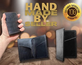 Leather Wallet, Bifold Wallet, Genuine Leather Slim Bifold Wallet, Personalized Leather Wallet, Leather Cardholder