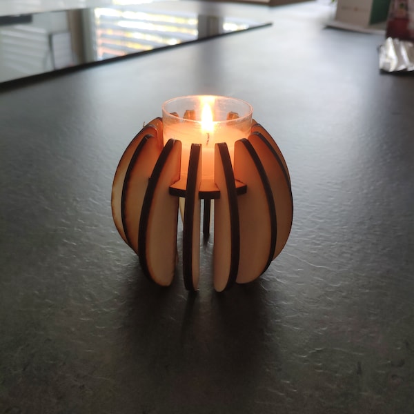 Instant download wooden tea light holder Transform your home into an oasis of well-being CO2 diode laser xTool Longer OMtech Elegoo Creality