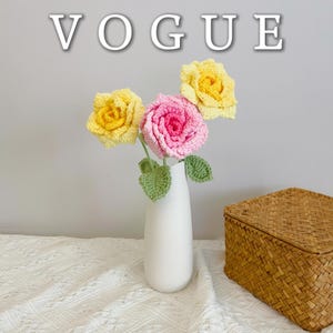 Crochet rose bouquet, Wedding Accessories, Personalized Gift for Lover, Home Decoration,Large roses,handmade flowers(no vase)