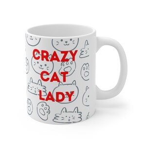 Crazy Cat lady mug, cat mug, cat lover, cat gift