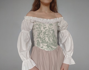 Corset, corset top, custom overbust corset, renaissance victorian stays corset, corset bodice, plus size corset, cottagecore top