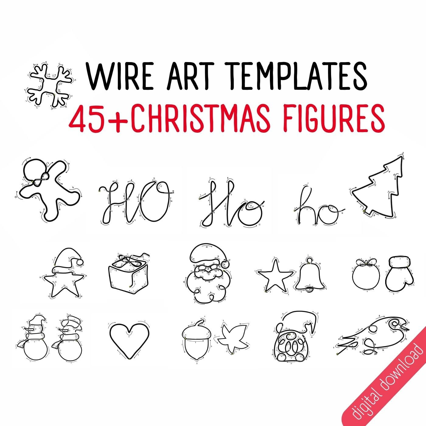 45 Christmas Figures for Knitted Wire Art, Knitted Wire Art Patterns ...