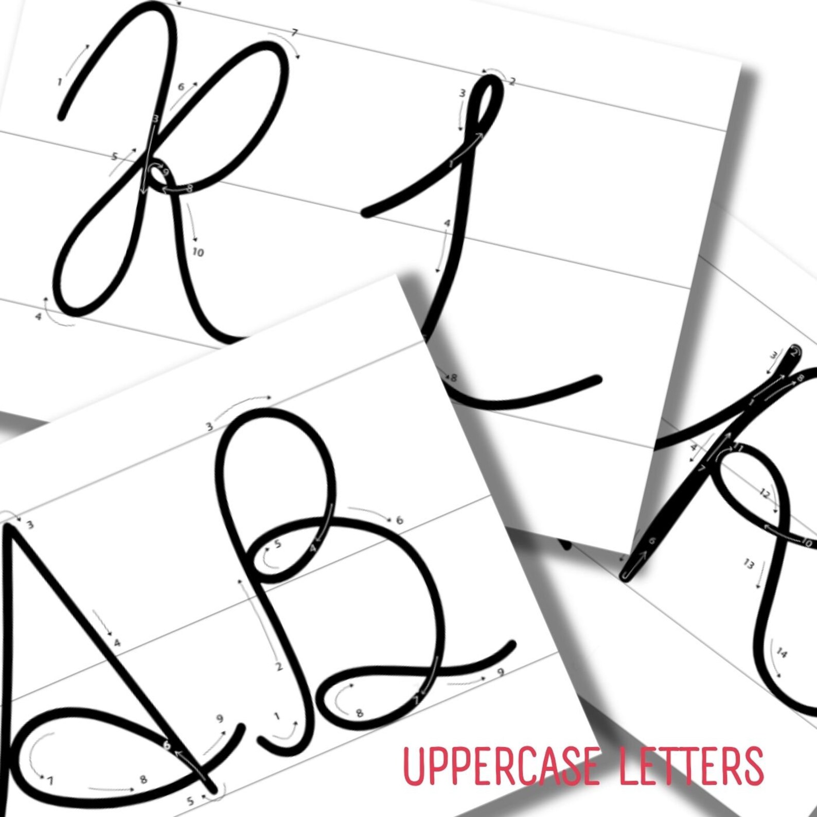 Printable Wire Alphabet Templates for Knitted Wire Art, Uppercase and ...