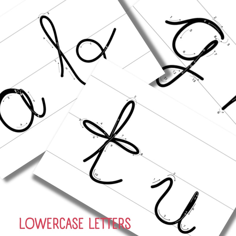 Lowercase Knitted Wire Art Letterpattern With Guide Arrows, Printable
