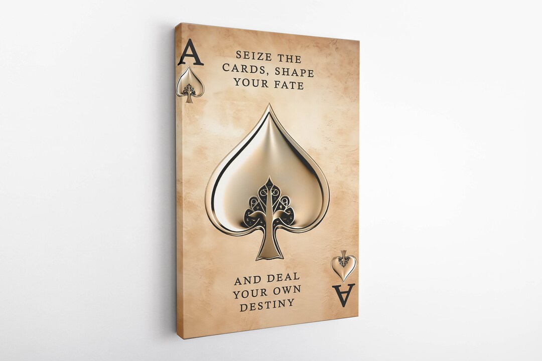 A of Spades Wall Art Seize Your Destiny Quote in Gold Etsy