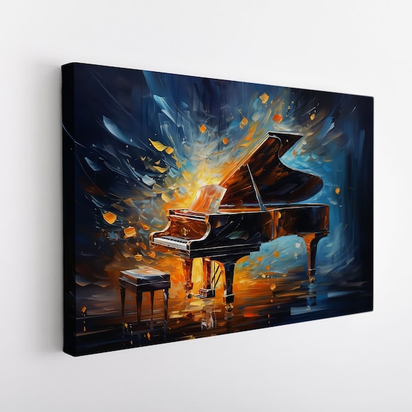 Abstract Piano Canvas Print / Musical Wall Art for Home Art Canvas Wall Decor, Modern Art Prints, Home Room Decor, Large Trendy Wall Art