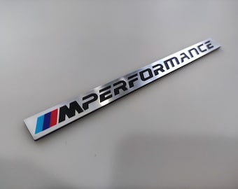 bmw M Performance plastic label silver with embossed color ///m ce black engraved letters New model or old model