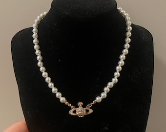 Repurposed Pearl Necklace 16 inches