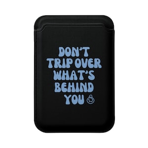 Portafoglio magnetico motivazionale per iPhone compatibile con Magsafe, porta carte di credito, porta carte di credito per telefono, accessori positivi con citazione alla moda