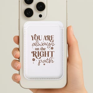 Cartera magnética motivacional compatible con iPhone Magsafe, billetera delgada adhesiva, tarjetero para funda de teléfono, regalo con cita motivadora