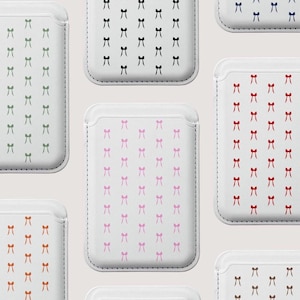 Monedero magnético Coquette para iPhone con bonitos lazos, cartera delgada adhesiva, tarjetero para funda de teléfono, compatible con Magsafe, regalo para niñas
