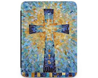 Funda para Kindle con cruz cristiana, funda para Kindle Paperwhite de 7.ª generación, ideal para regalo religioso, funda protectora para Kindle católica con soporte único para el lector.