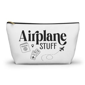 Airplane Stuff Accessory Pouch, Travel Accessory Bag, Charger Pouch, Organizer for Travel Essentials, Passport Holder, Fun Gift for Traveler