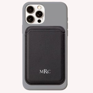 Carteira vegana personalizada Magsafe com iniciais personalizadas e monograma, porta-cartão de crédito personalizado, carteira minimalista, presente para ele, presente para ela