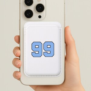 Custom Varsity Number Magsafe Wallet Personzalized Iphone Card Holder Magnetic Cardholder Stick On Slim Case Wallet School Team Gift Coach