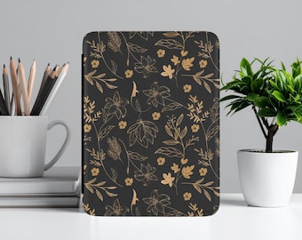 Funda vintage botánica para Kindle, elegante cubierta floral oscura para lector electrónico, funda estética para Kindle, regalo para amantes de los libros, inspirada en la naturaleza.