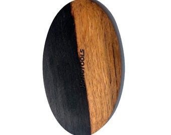 Outil de poterie fait main en bois noir à côtes ovales