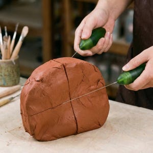 Cortador de alambre para cerámica con alambre de acero reemplazable, herramienta ergonómica para cortar arcilla en torno, herramienta artesanal para estudio de cerámica, regalo para alfarero