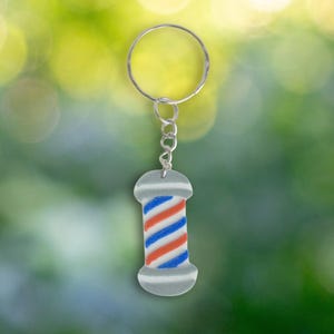 Custom Barber Pole NFC Keychain: Tap to Connect, Digital Business Card