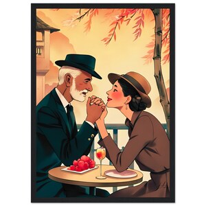 Poster di coppia retrò al bar – Amore senza tempo – Poster vintage