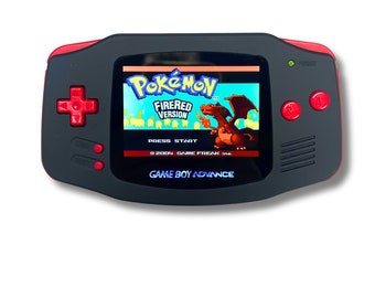 Game Boy Advance GBA-console Gelamineerde IPS met achtergrondverlichting + oplaadbare batterijmod met authentiek vuurrood spel