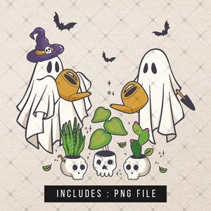 Cute ghost PNG I Ghost Plant I Halloween Ghost I trendy Halloween I Funny Halloween