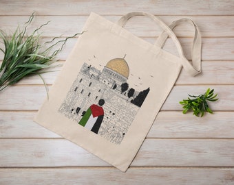 Freies Palästina | Öko Tasche | Wiederverwendbar | Baumwoll-Canvas-Einkaufstasche | Nachhaltige Tasche | Free Gaza Tragetasche | Gaza Unterstützung | Gaza Tragetasche