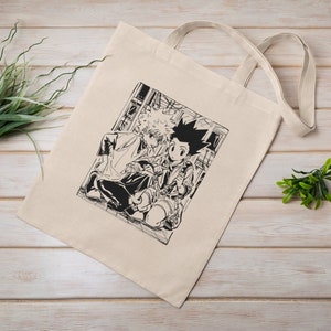 Vintage Anime Tote Bag | Eco Tote Bag | Reusable | Cotton Canvas Tote Bag | Sustainable Bag | Perfect Gift Japanese Anime | Anime lover gift