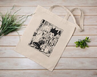 Vintage Anime Tote Bag | Eco Tote Bag | Reusable | Cotton Canvas Tote Bag | Sustainable Bag | Perfect Gift Japanese Anime | Anime lover gift