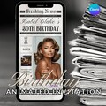 Vintage Birthday Party Newspaper Video Invitation Editable Animated Invitation Template Animated Birthday Party Motion Invitation Canva product logo