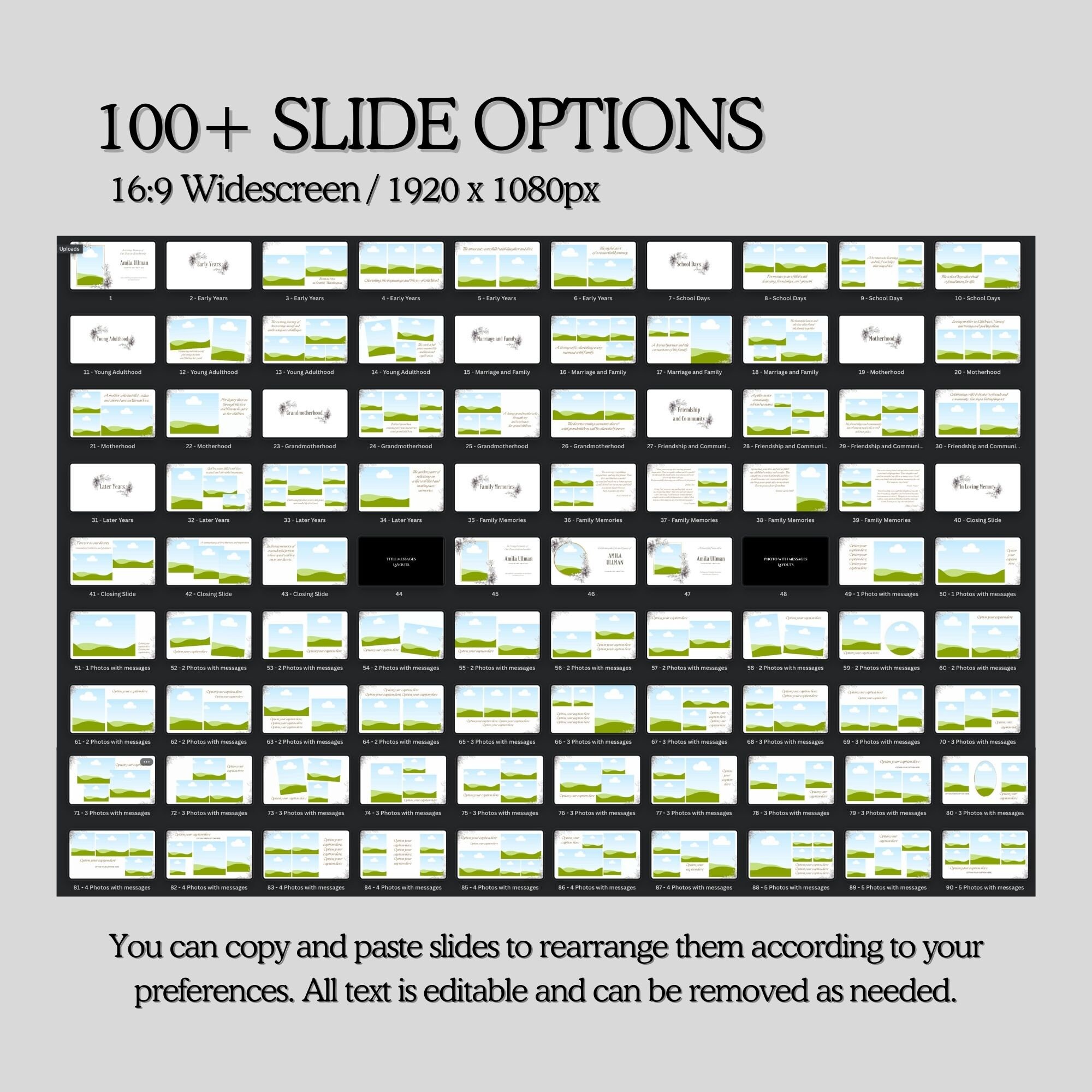 White Box Slideshow Pattern White and Flowers Funeral Slideshow Template for Memorial Service ...