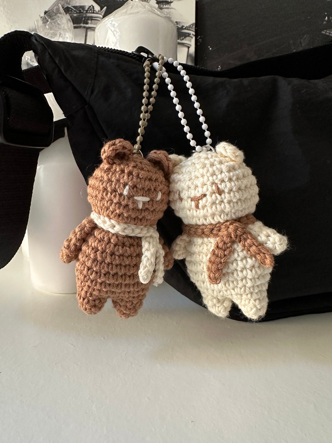 Cute Bear Keychain, Crochet Teddy Bear, Amigurumi Bear, Amigurumi ...