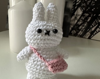 Crochet Miffy Keychain, Amigurumi Bunny Bag Charm, Miffy Lover Gift