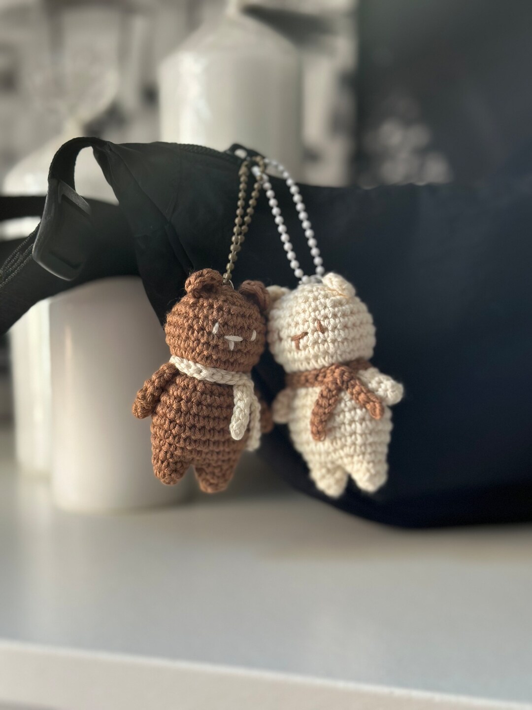 Cute Bear Keychain, Crochet Teddy Bear, Amigurumi Bear, Amigurumi ...