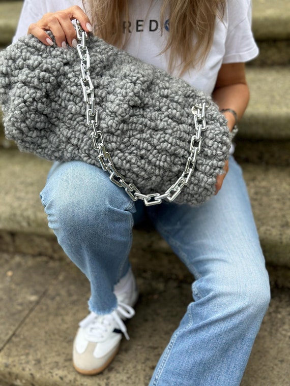 Oversized clutch bags silver best sale