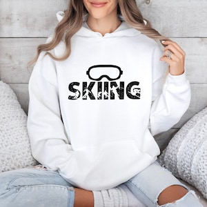 Skiing Hoodie, Ski Vacation Sweatshirt, Skiing Sweater, Aesthetic Ski Season Top, Ski Gift, Skier Gifts, Winter Season Shirt For Women