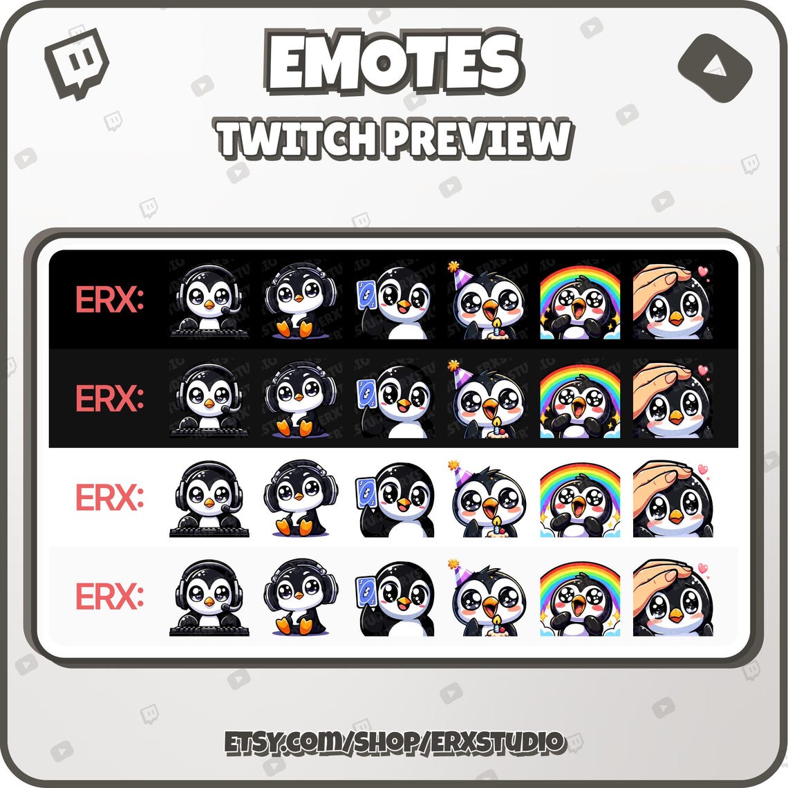 Penguin Twitch Emotes – 33 Cute & Funny Emotes Pack for Streamers ...