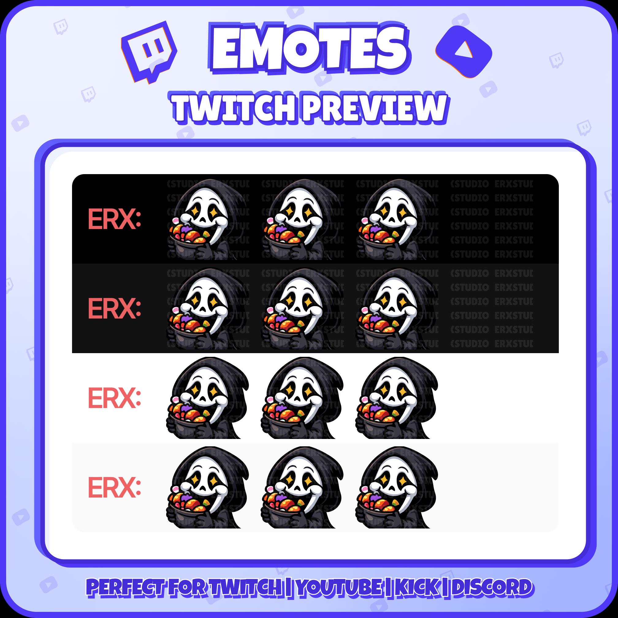 Ghostface Candy Twitch Emote – Cute Halloween Treat Emote for Streamers ...