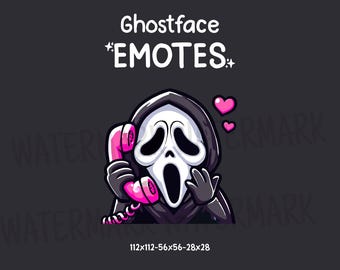 Ghostface Cute Emote for Twitch and Discord, Ghostface Emotes, Halloween Emotes, Cute Love Emotes