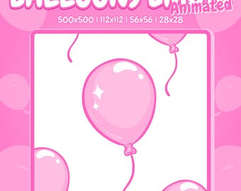 Pink Balloons Animated Twitch Emote | Twitch, Youtube, Discord, Kick | Instant Download