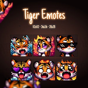 18x Tiger Twitch Emotes / Discord Emotes /Tiger Emotes / Cute Tiger Emotes / Emotes / Tiger Emotes Twitch / Tiger Emotes Discord