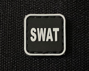 SWAT Black color, PVC Morale and Tactical Patch, Hook and Loop