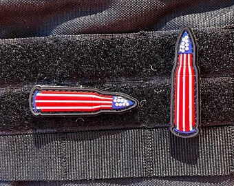 USA Bullets, American Ammo, United Stated of America Ammunition, PVC Morale and Tactical Patch, Hook and Loop A1