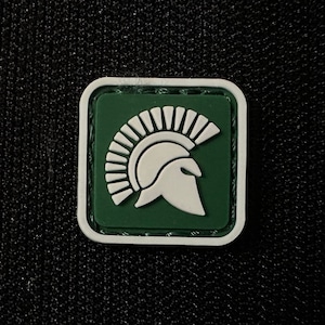 Gladiator Sign / Sparta Green color, PVC Morale and Tactical Patch, Hook and Loop