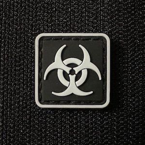 Biohazard / Notfall - schwarze Farbe, PVC Moral und taktischer Patch, Haken und Schleife