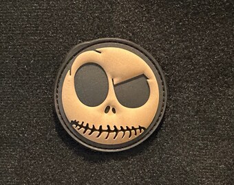 Skull / Brown Colour / Stitched Mouth  PVC Morale and Tactical Patch, Hook and Loop A2