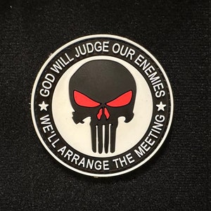 Punitore, Dio giudicherà i nostri nemici, Morale in PVC e toppa tattica, Hook and Loop A3