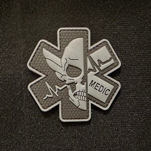 Medic, Skull, Lide and Death, PVC Morale and Tactical Patch, Hook and Loop A2