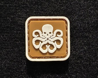Kraken Octopus Brown Colour, PVC Morale and Tactical Patch / Hook and Loop / B2
