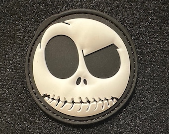 Glow in The Dark Skull, PVC Morale and Tactical Patch, Hook and Loop A2